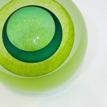RH192A: Double bubble geode - forest/lime green