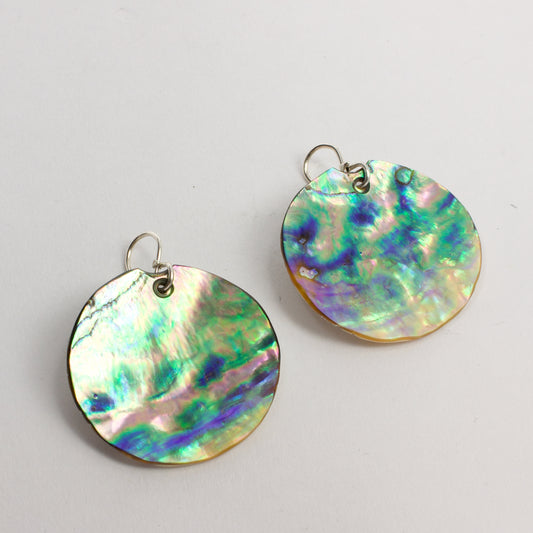 SM265: Pāua landscape earrings