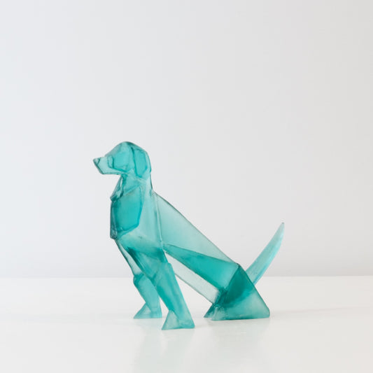 TBA104: Origami dog - teal/jade