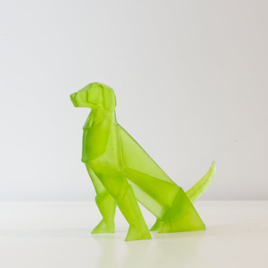 TBA128: Large origami dog - lime green