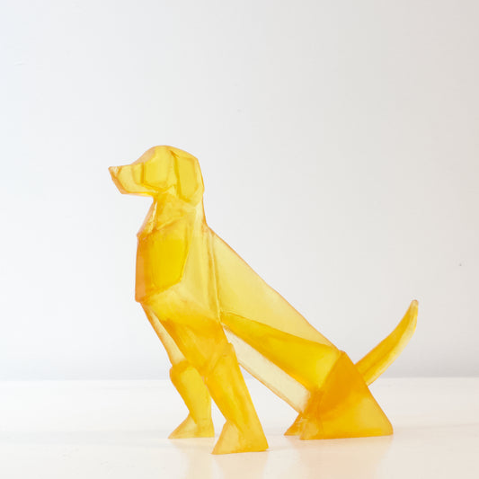 TBA129: Large origami dog - yellow
