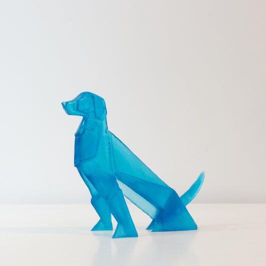 TBA130: Large origami dog - copper blue
