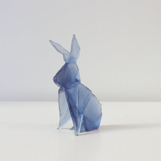 TBA137: Origami rabbit - steel blue