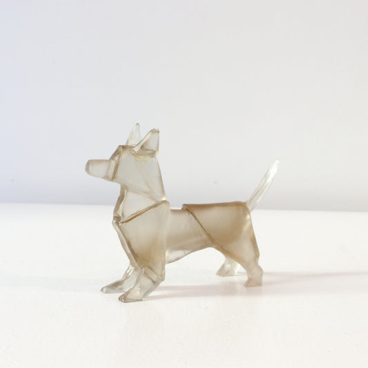 TBA141: Origami terrier dog - soft grey