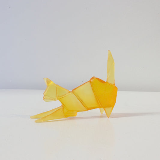 TBA144: Origami cat - yellow