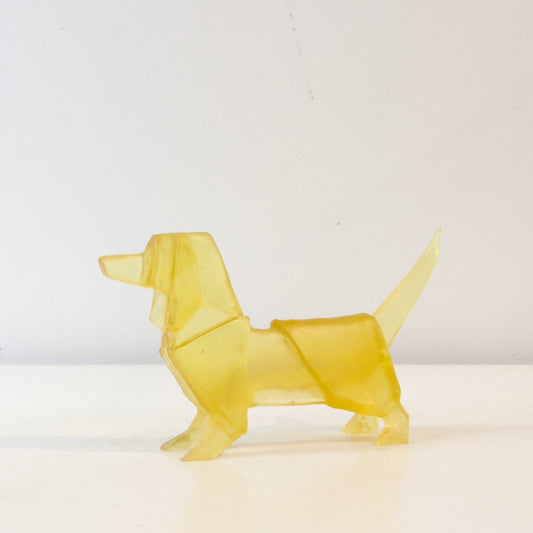 TBA78: Origami schnitzel dog - yellow