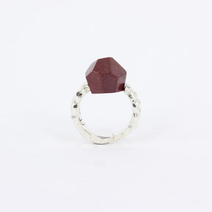 DH191: Faceted jasper ring