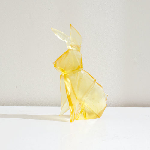 TBA86: Origami rabbit - straw yellow