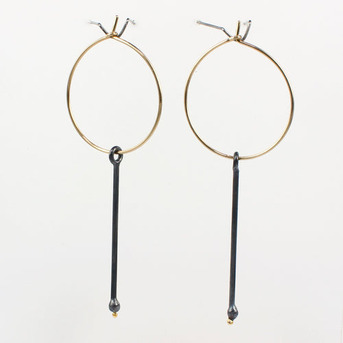 FS131: Anther earrings on gold hoop