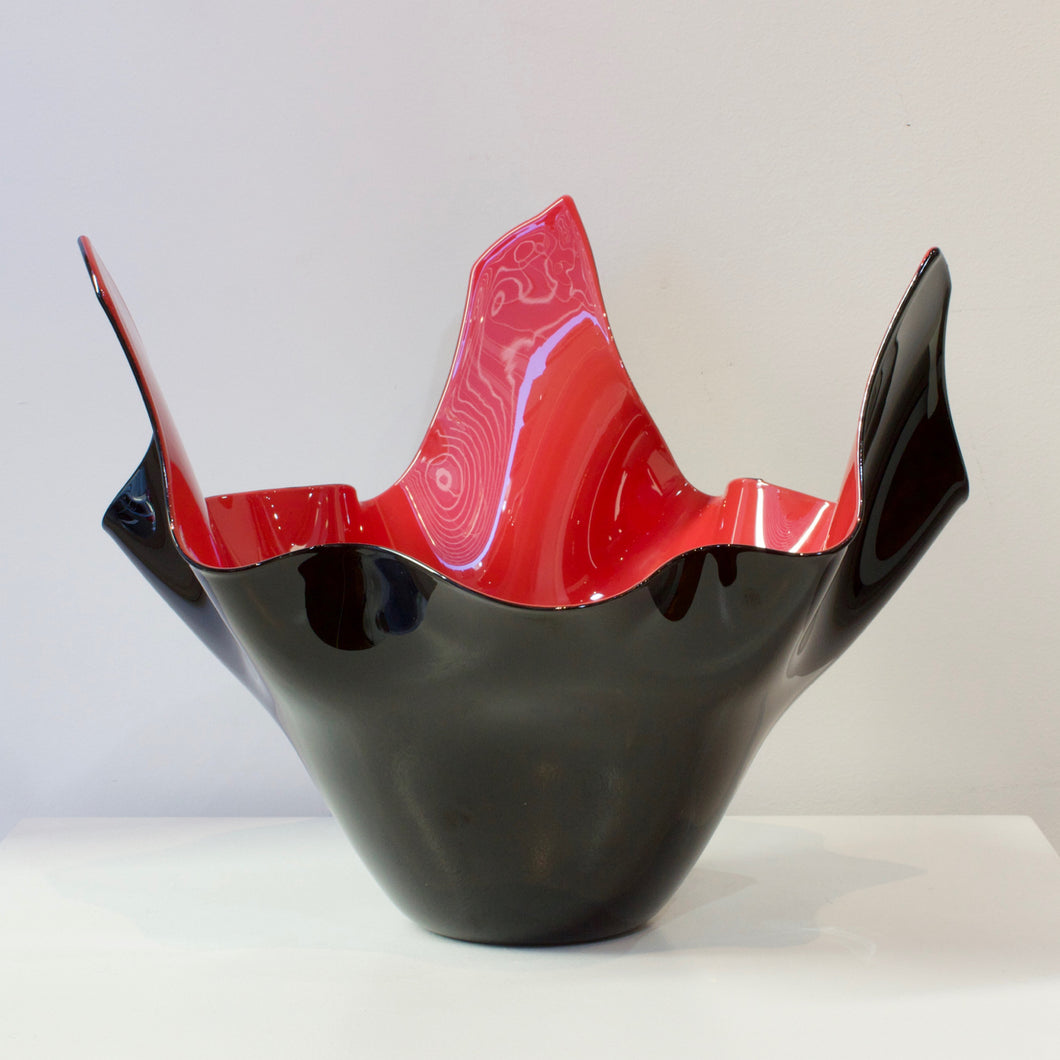 MH179: Fazzoletti bowl - Black/red