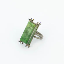 NA123: Facetted pounamu and titanium ring