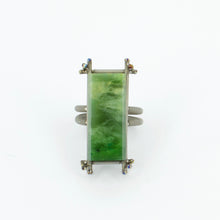 NA123: Facetted pounamu and titanium ring