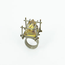 NA129: NZ Amber and titanium ring