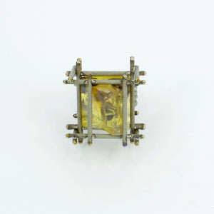 NA129: NZ Amber and titanium ring