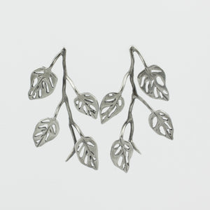 RF159: Large monstera adansonii earrings