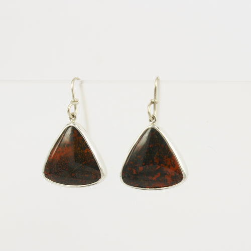 RW275: Green-red jasper earrings