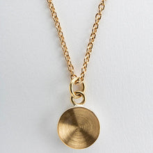 ZR056: Concave drop necklace - 22ct gold and stg silver